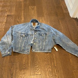 Gap oversized cropped denim jacket.
